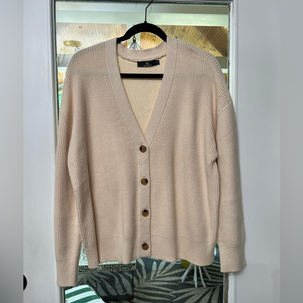 🆕🍁LILLUSORY🍁Women’s Cream Oversized Cardigan Sweater Size Small